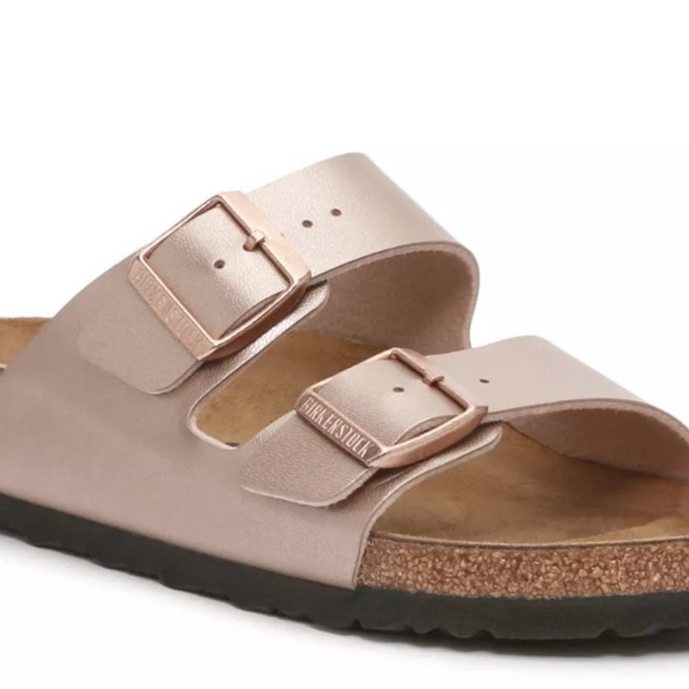 Birkenstock Rose Gold metallic Sandals